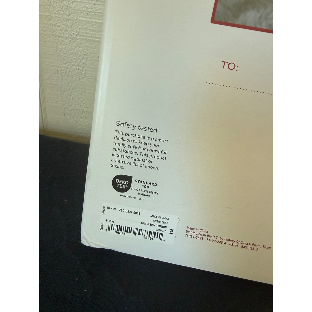 North Pole Trading Co Monogrammed G Throw Blanket Gray Plush 50x60 OEKO-TEX New - Picture 3 of 3